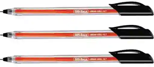 Pack X 3 Bolig. Semi Gel Negro 0.7 Oe-076f Offi-esco