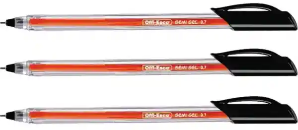 Pack X 3 Bolig. Semi Gel Negro 0.7 Oe-076f Offi-esco