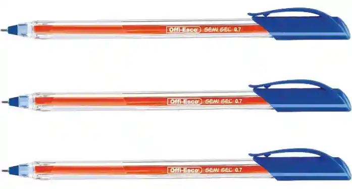 Pack X 3 Bolig. Semi Gel Azul 0.7 Oe-076f Offi-esco