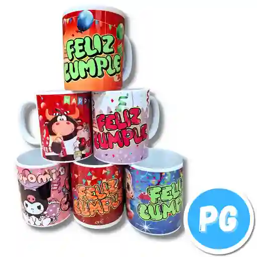 Vaso Mug Feliz Cumpleaños Mujer - Se Envia Un Motivo Aleatorio