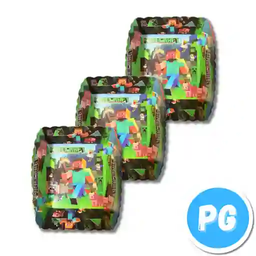 Paquete Plato De Carton Para Torta X12 Unds Minecraft