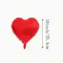 1 Globo Rojo Metálico Sin Inflar En Forma De Corazón 25 Cm
