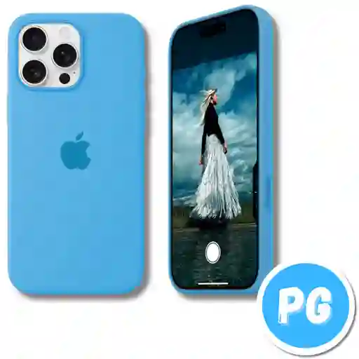Estuche Silicona Azul Para Iphone 15 Pro Max