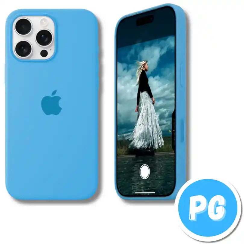 Estuche Silicona Azul Para Iphone 15 Pro Max