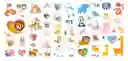 Juego Didáctico Stickers Corporales De Animales Niños