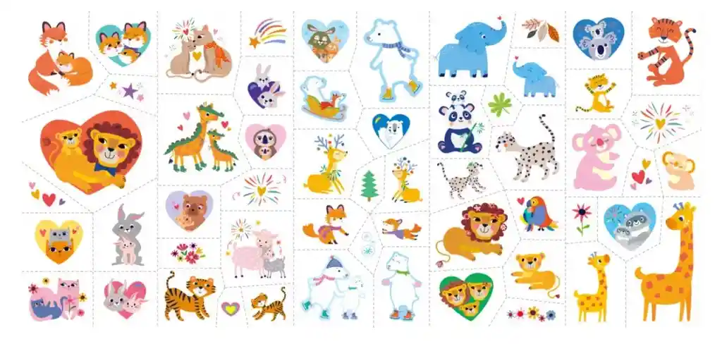 Juego Didáctico Stickers Corporales De Animales Niños