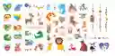 Juego Didáctico Stickers Corporales De Animales Niños