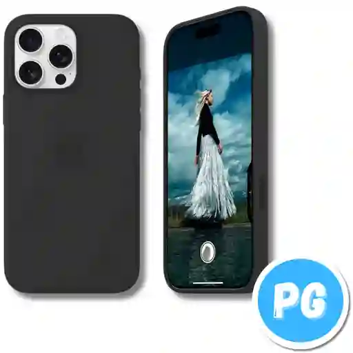 Estuche Silicona Negro Para Iphone 15 Pro Max