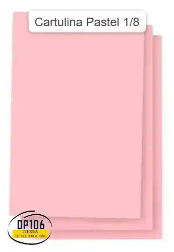 Cartulina Rosa 1/8 (octavos) X 2 Und