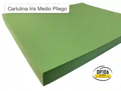 Cartulina Iris Verde Manzana X 2 Medio Pliego
