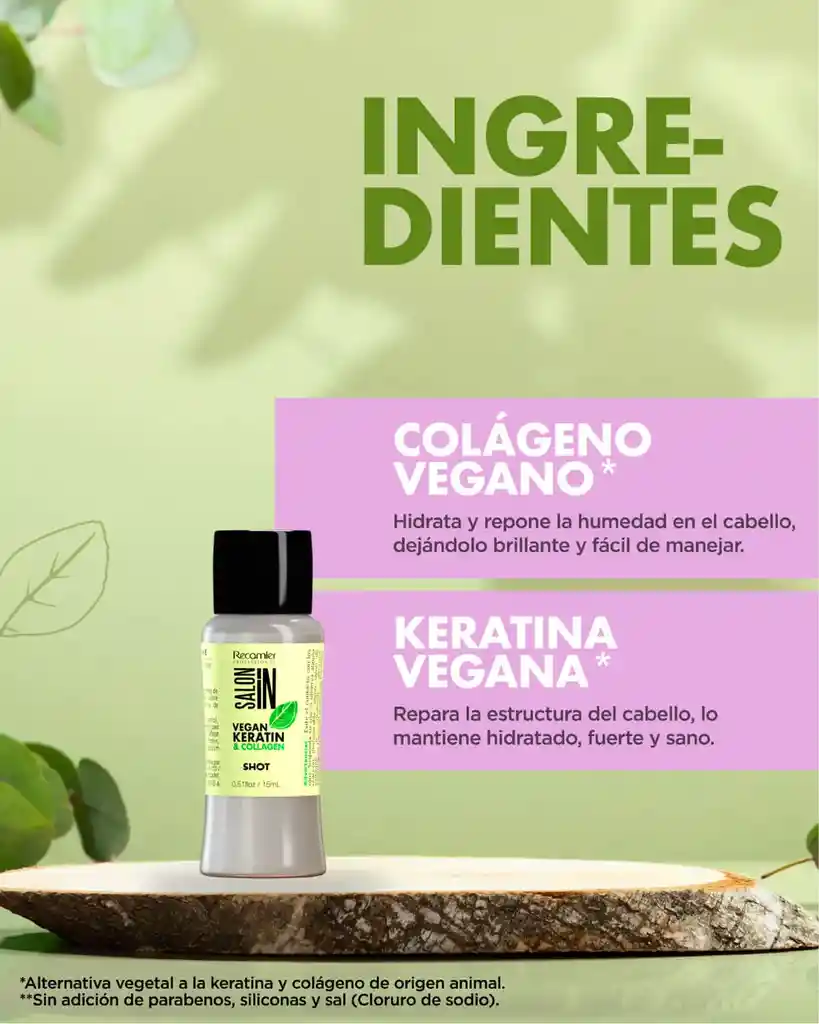 Vegan Keratin Collagen Shot Salon In Recamier X15 Ml