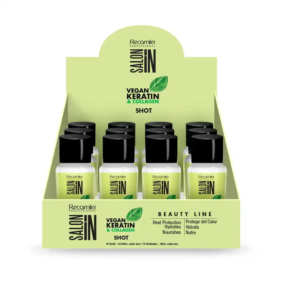 Vegan Keratin Collagen Shot Salon In Recamier X15 Ml