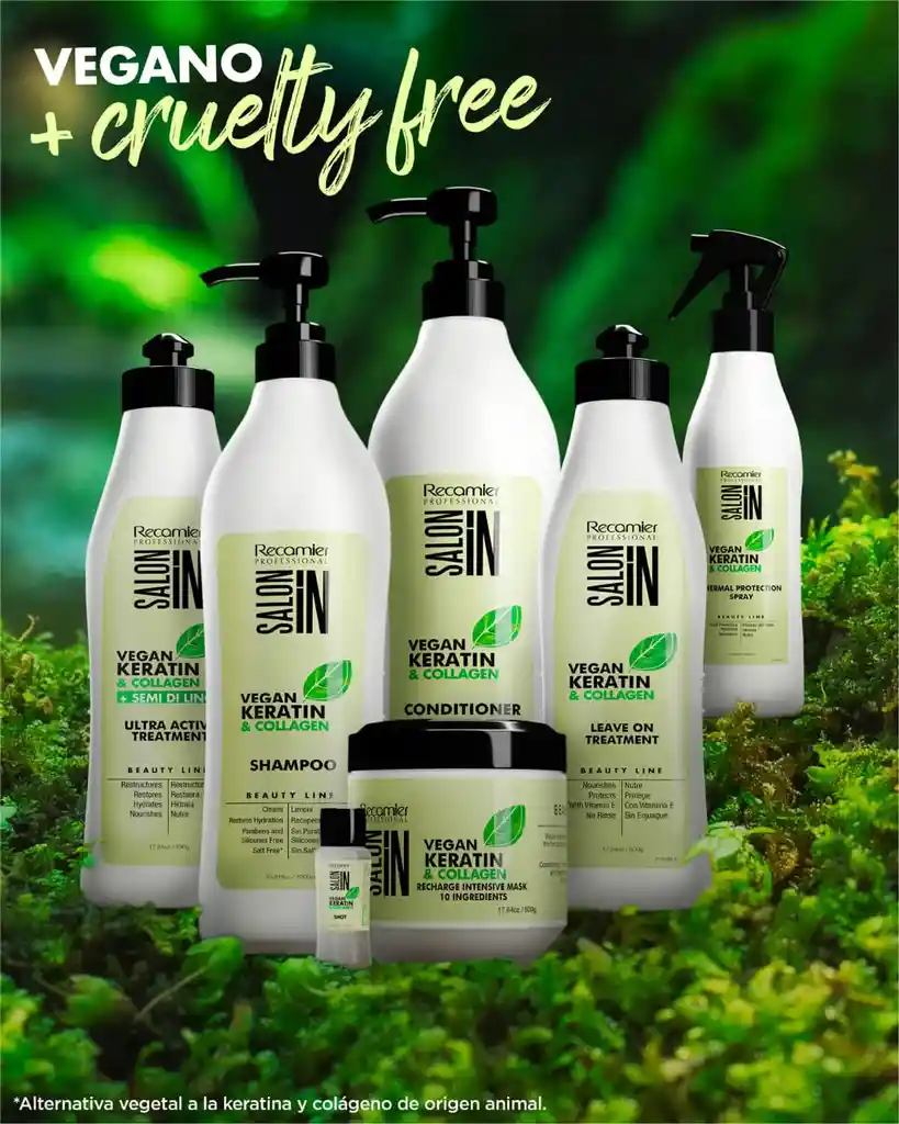Tratamiento Rech Intensivo Vegan Keratin Collagen Salon In Recamier X500 Ml