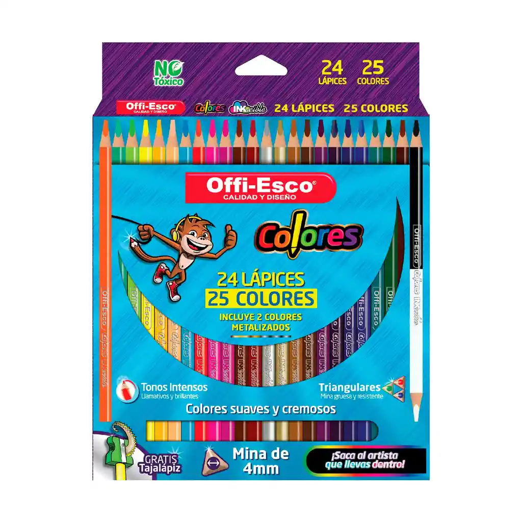 Colores Triangulares Offi-esco 24 Lápices / 25 Colores