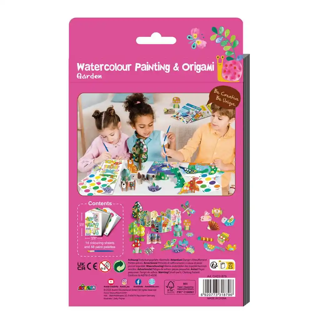 Set Creativo Acuarela Y Origami Del Jardín Para Niños