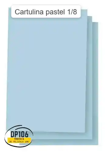 Cartulina Azul 1/8 (octavos) X 2 Und