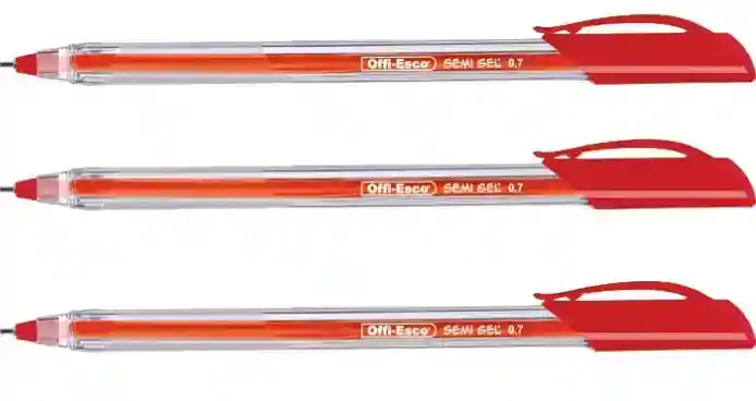Pack X 3 Bolig. Semi Gel Rojo 0.7 Oe-076f Offi-esco