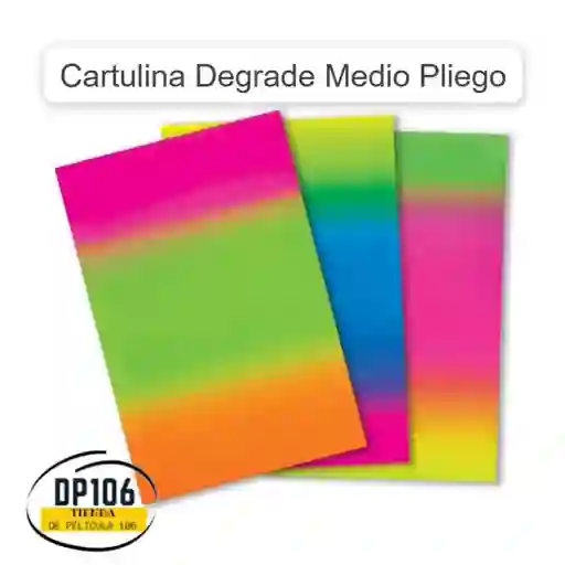 Cartulina Degrade Multicolor Medio Pliego X 1 Und