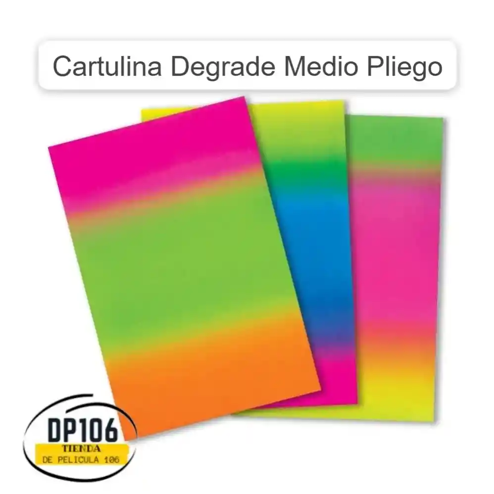 Cartulina Degrade Multicolor Medio Pliego X 1 Und