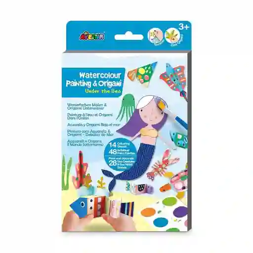 Set Creativo Acuarela Y Origami Bajo El Mar Para Niños