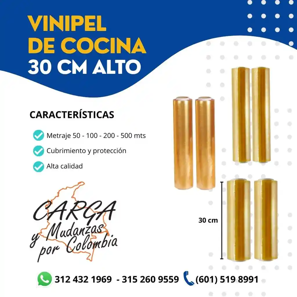 Vinipel De Cocina-30cm Alto X 100 M