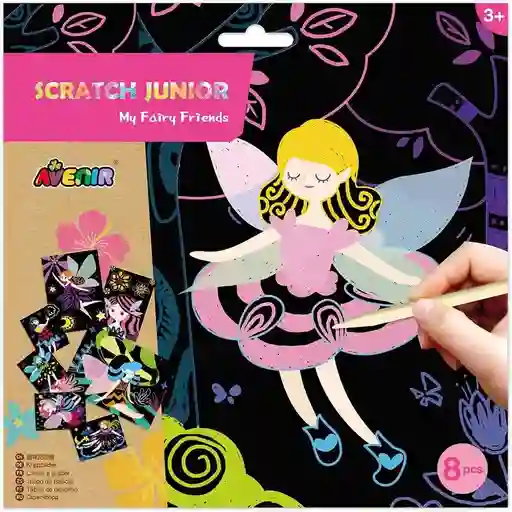 Juego Didáctico Rasca Y Colorea Hadas Mágicas Para Niños