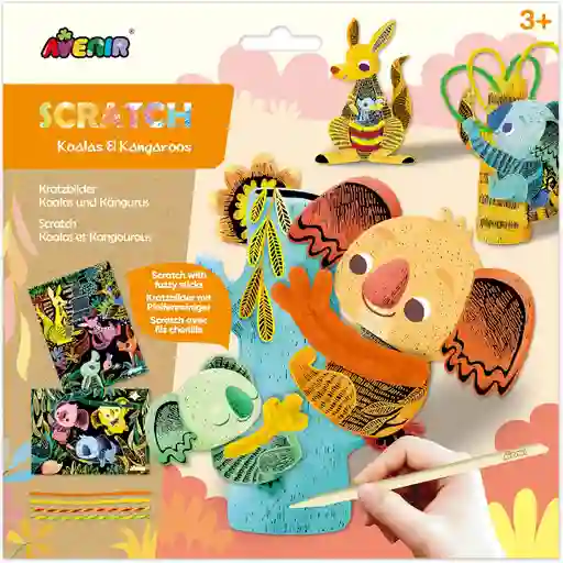 Juego Didáctico Rasca Y Colorea Koalas Y Canguros Para Niños