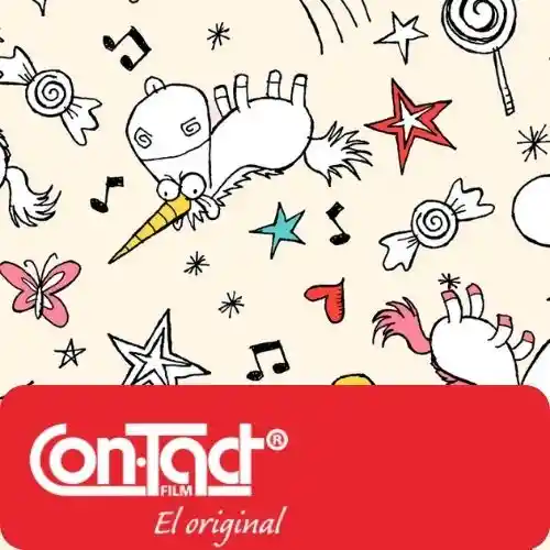 Rollo Papel Contac Unicornio Y Corazon 3 Mts X 45 Cm Niña