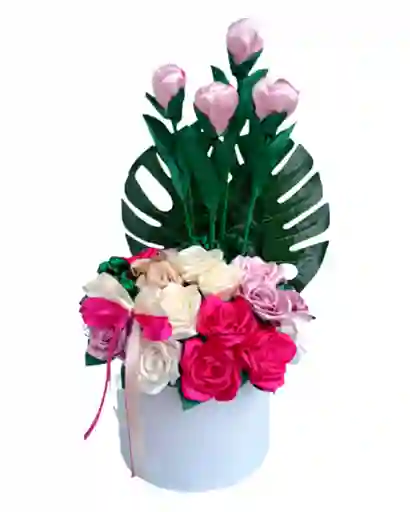 Arreglo De Rosas Y Tulipanes Unicornio Eterno
