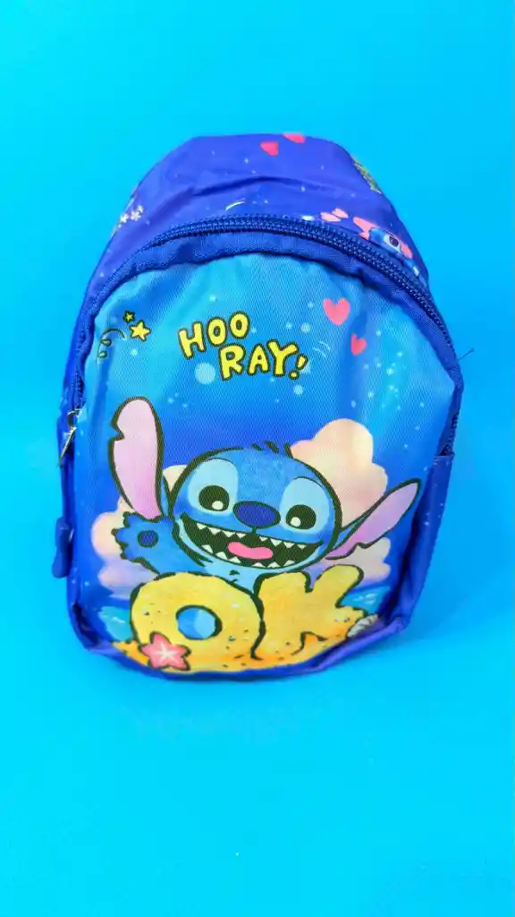 Mochila Morral Pechera Pequeña Con Diseño De Stitch