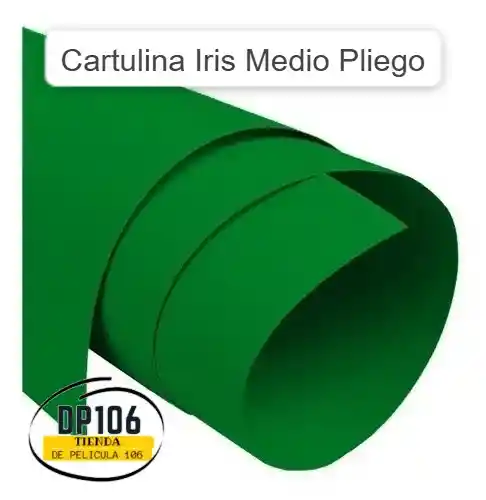 Cartulina Iris Verde Oscuro X 2 Medio Pliego