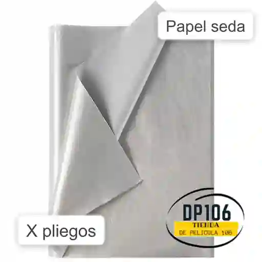 Papel Seda Plateado X 5 Und