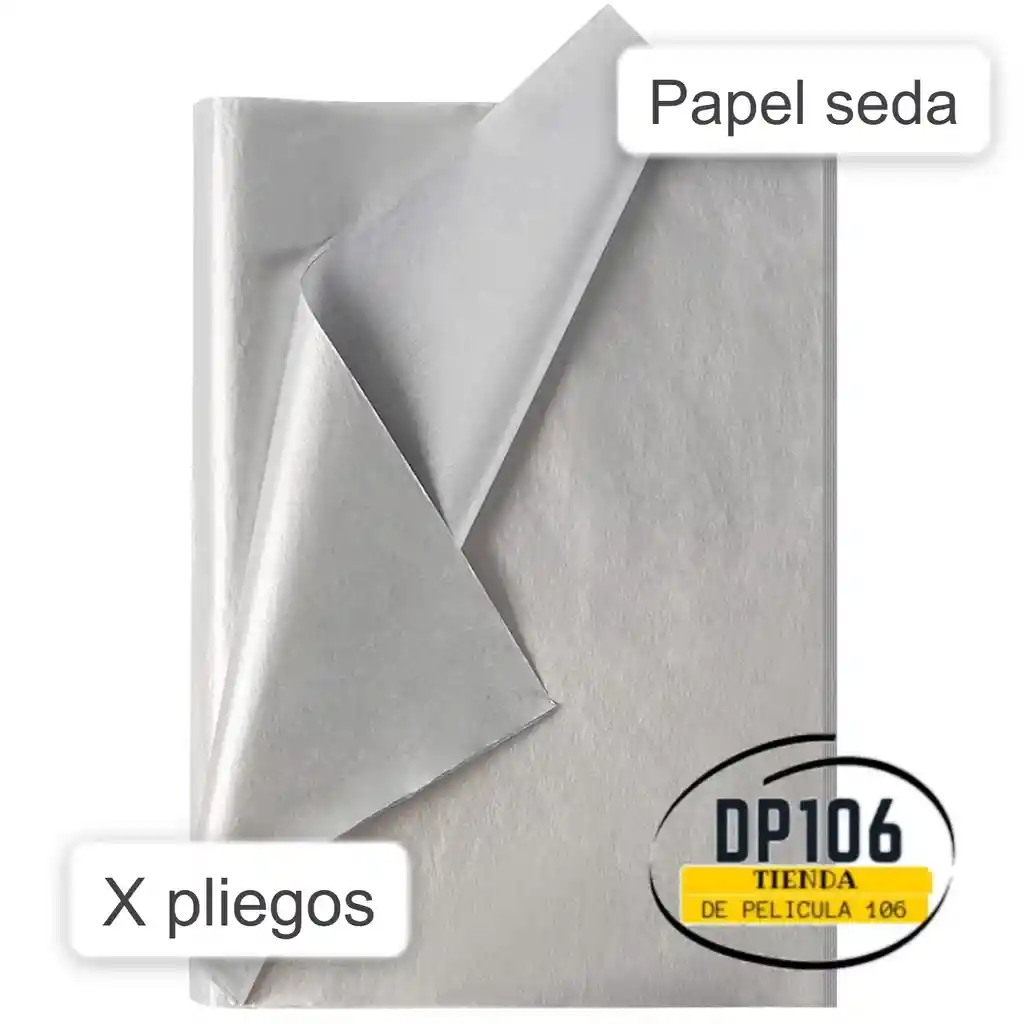 Papel Seda Plateado X 5 Und