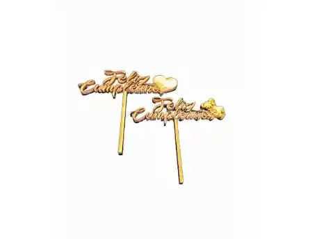 Topper Mdf Mini Feliz Cumpleaños Muffins Cupcakes