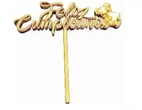 Topper Mdf Mini Feliz Cumpleaños Muffins Cupcakes