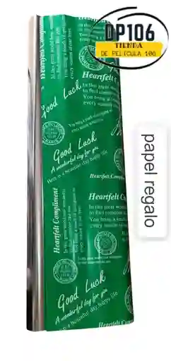 Papel Regalo Metalizado Verde Ionizado X Pliego