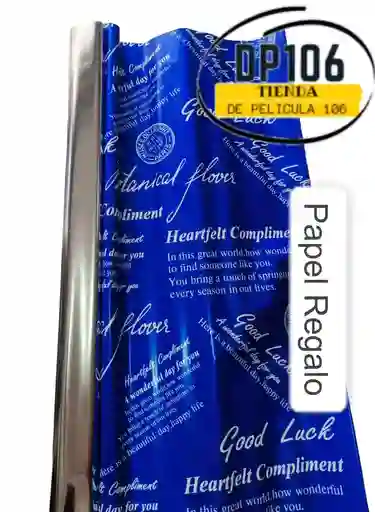 Papel Regalo Metalizado Azul Ionizado X Pliego