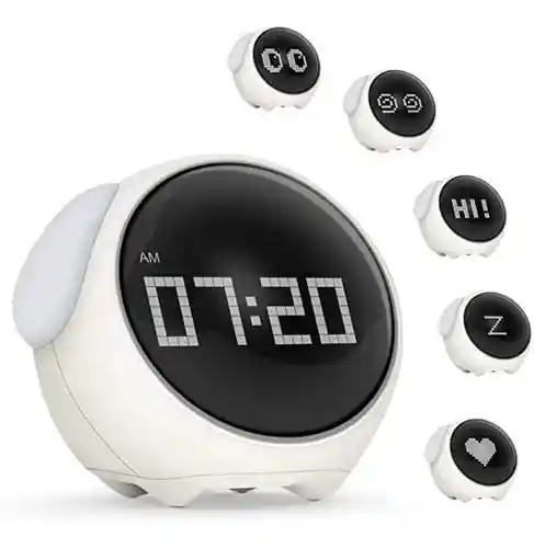 Reloj Despertador Emoji Reloj Emoticon Luz Led Recargable