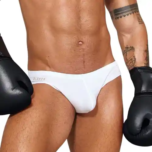 Talla M Brief Anatómico Calzoncillo Hombre Lycra Algodon Blanco Blokes
