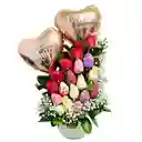 Día De La Madre Cilindro Rosas Y Fresas
