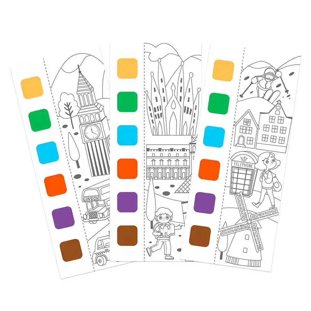 Libro Didáctico Para Colorear Viaje Por El Mundo Para Niños