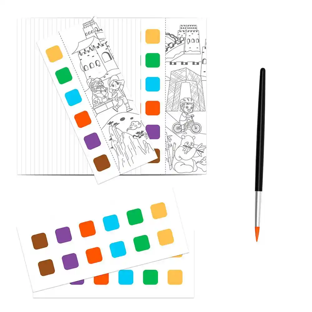 Libro Didáctico Para Colorear Viaje Por El Mundo Para Niños