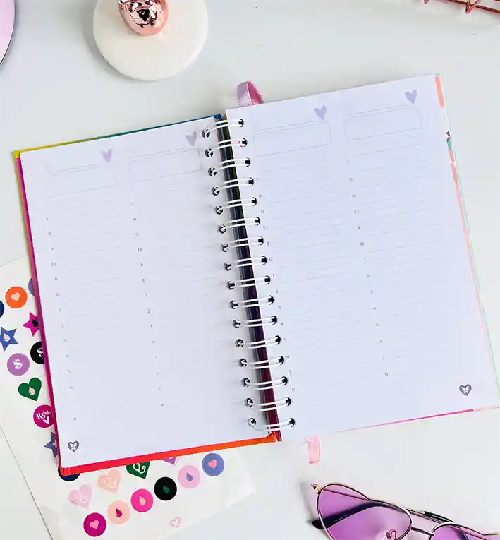 Agenda Sin Fechas 12 Meses Corazones