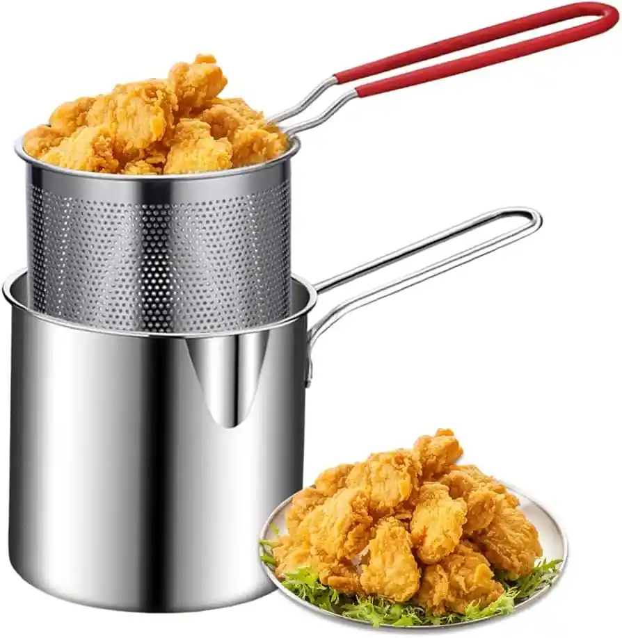 Freidora De Acero Inoxidable Olla Desmontable Freidora Alta