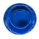 Plato Metalizado De Lujo Azul 15.5cm X10unid