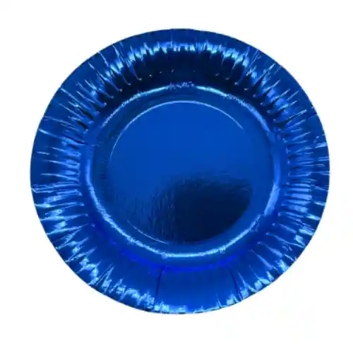 Plato Metalizado De Lujo Azul 15.5cm X10unid