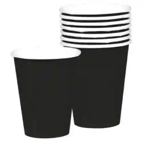 Vaso Metalizado De Lujo Negro X10unid