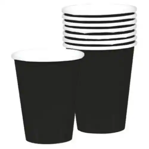Vaso Metalizado De Lujo Negro X10unid