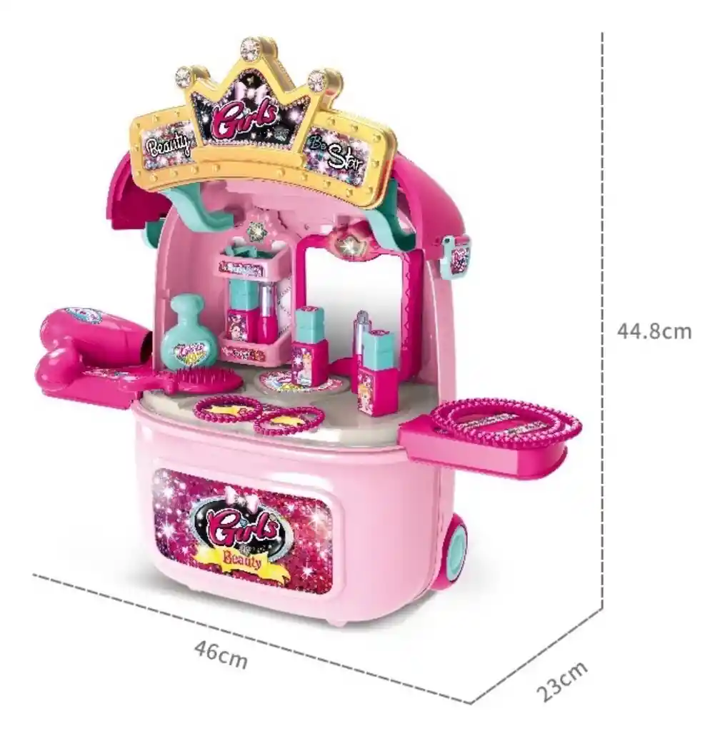 Tocador Peinador Maleta Juguete Niña Luces Sonido Accesorios