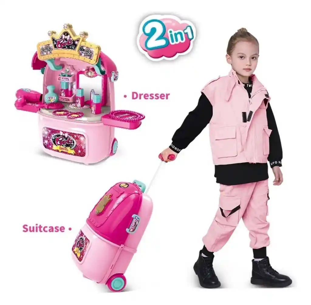 Tocador Peinador Maleta Juguete Niña Luces Sonido Accesorios
